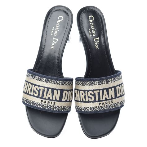 christian dior canvas printed slides|Dior sandals for women.